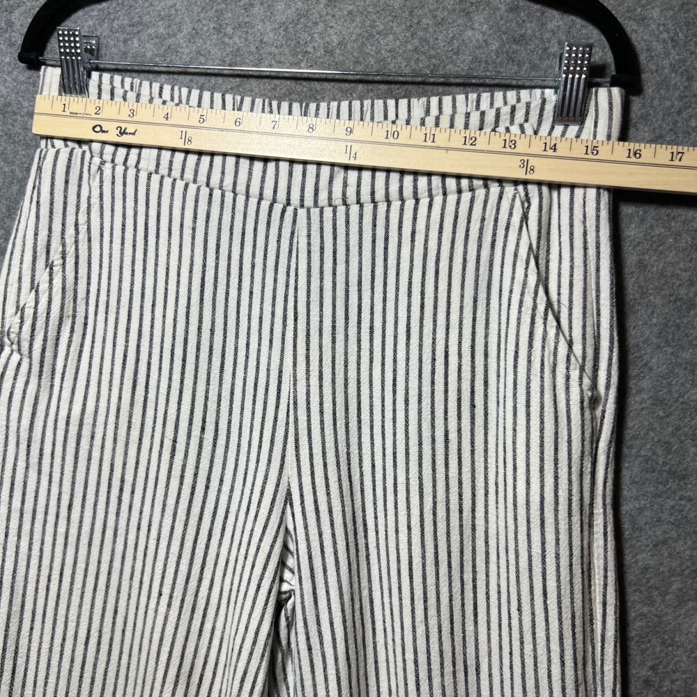 Definitions‎ d.jea Womens Medium Striped Linen Blend Wide Leg Pants Black White - Picture 2 of 10